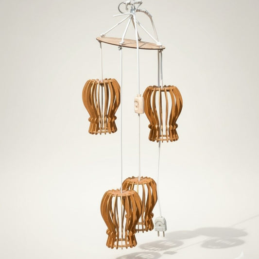 Wooden Ring Accent Hanging Lamp (Light Wood)