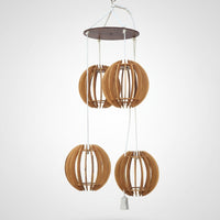 Full Circle Wooden Pendant Lamp (Brown)